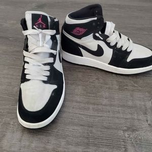 Black and white with pink Jordan logo